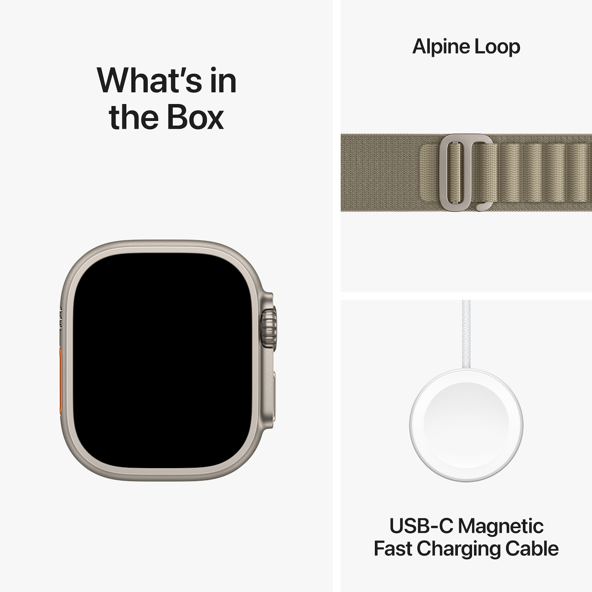Apple Watch Ultra 2 Titanium 49mm Αδιάβροχο με eSIM και Παλμογράφο (Olive Alpine Loop - Small) - Image 8