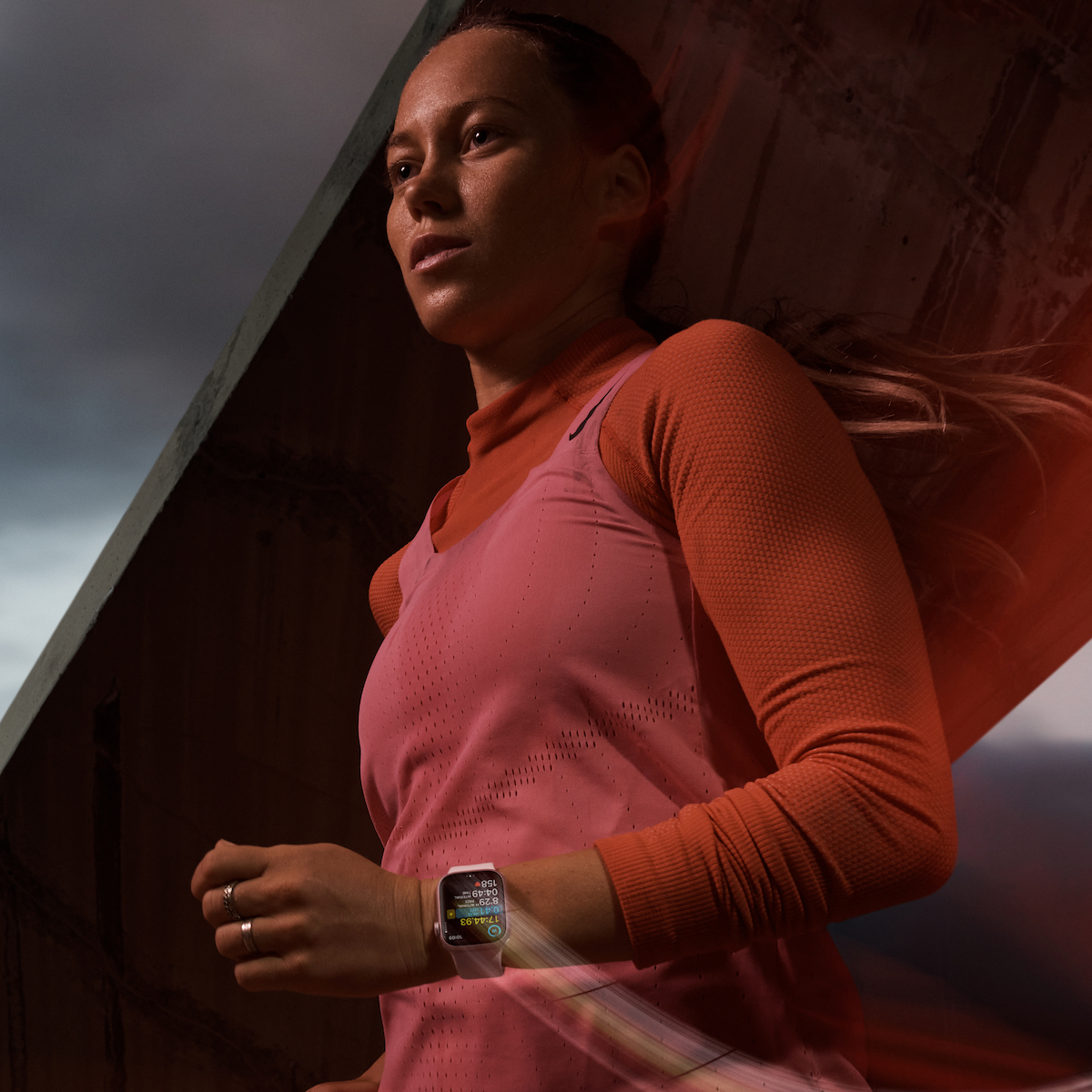 Apple Watch Series 9 Aluminium 45mm Αδιάβροχο με Παλμογράφο (Silver με Storm Blue Sport Band (M/L)) - Image 5