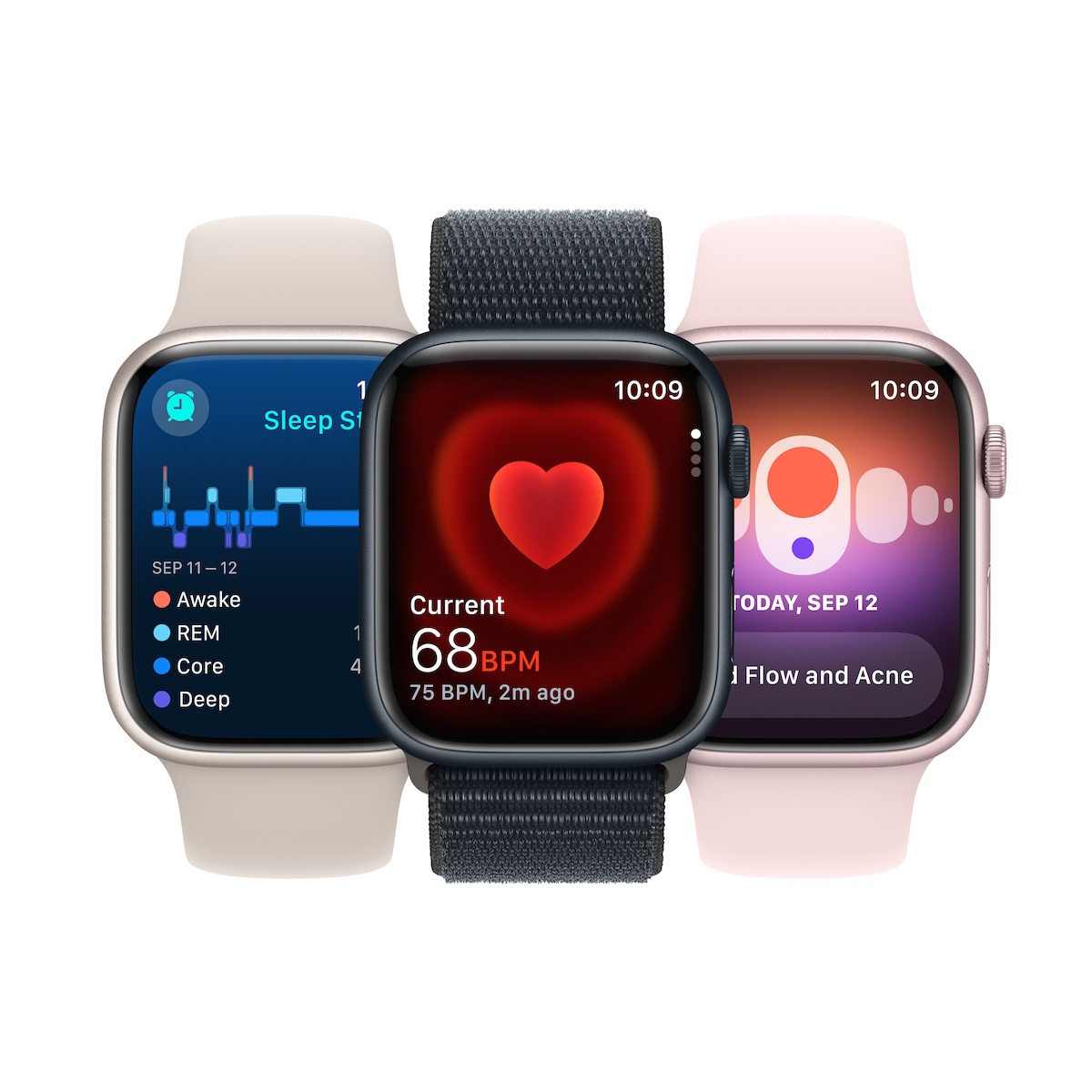Apple Watch Series 9 Aluminium 45mm Αδιάβροχο με Παλμογράφο (Silver με Storm Blue Sport Band (M/L)) - Image 7