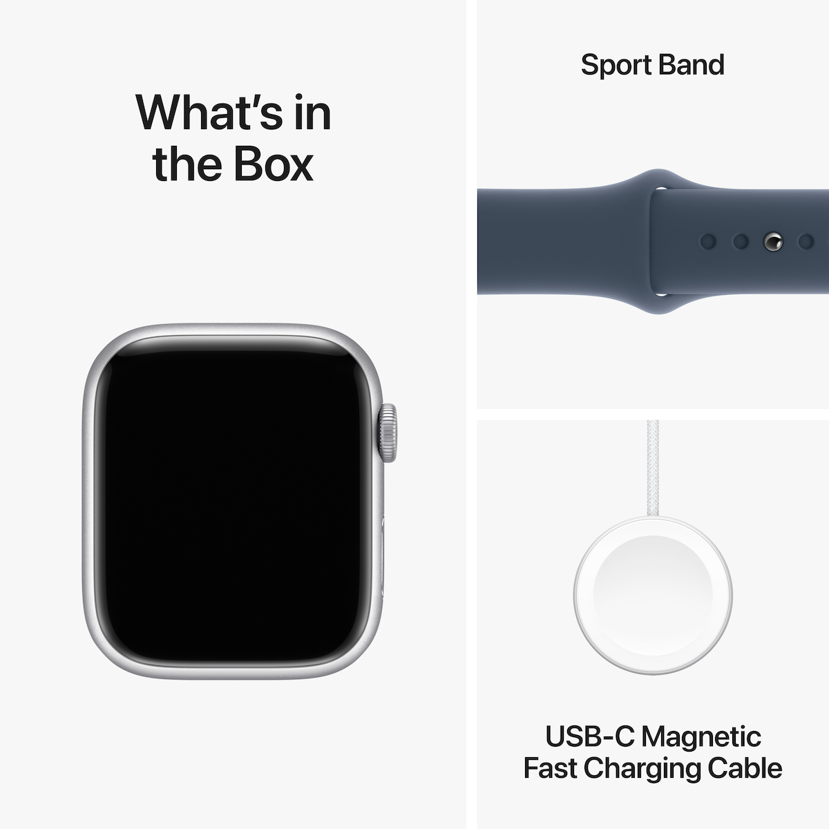 Apple Watch Series 9 Aluminium 45mm Αδιάβροχο με Παλμογράφο (Silver με Storm Blue Sport Band (M/L)) - Image 10