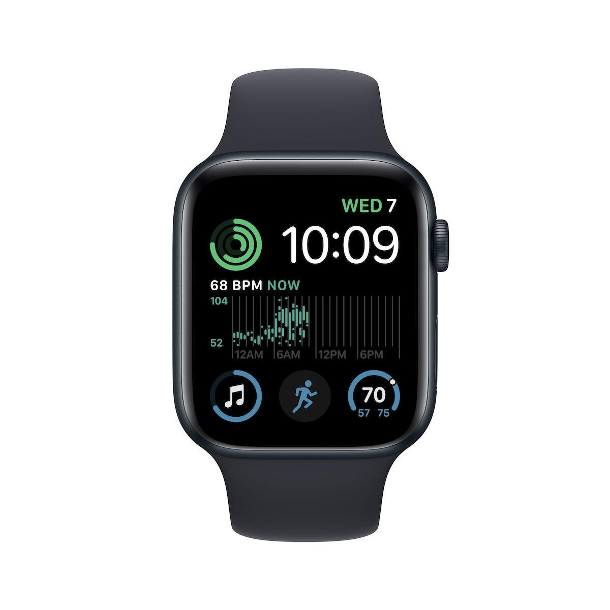 Apple Watch SE 2023 Aluminium 44mm Αδιάβροχο με Παλμογράφο (Midnight με Midnight Sport Band (M/L)) - Image 2