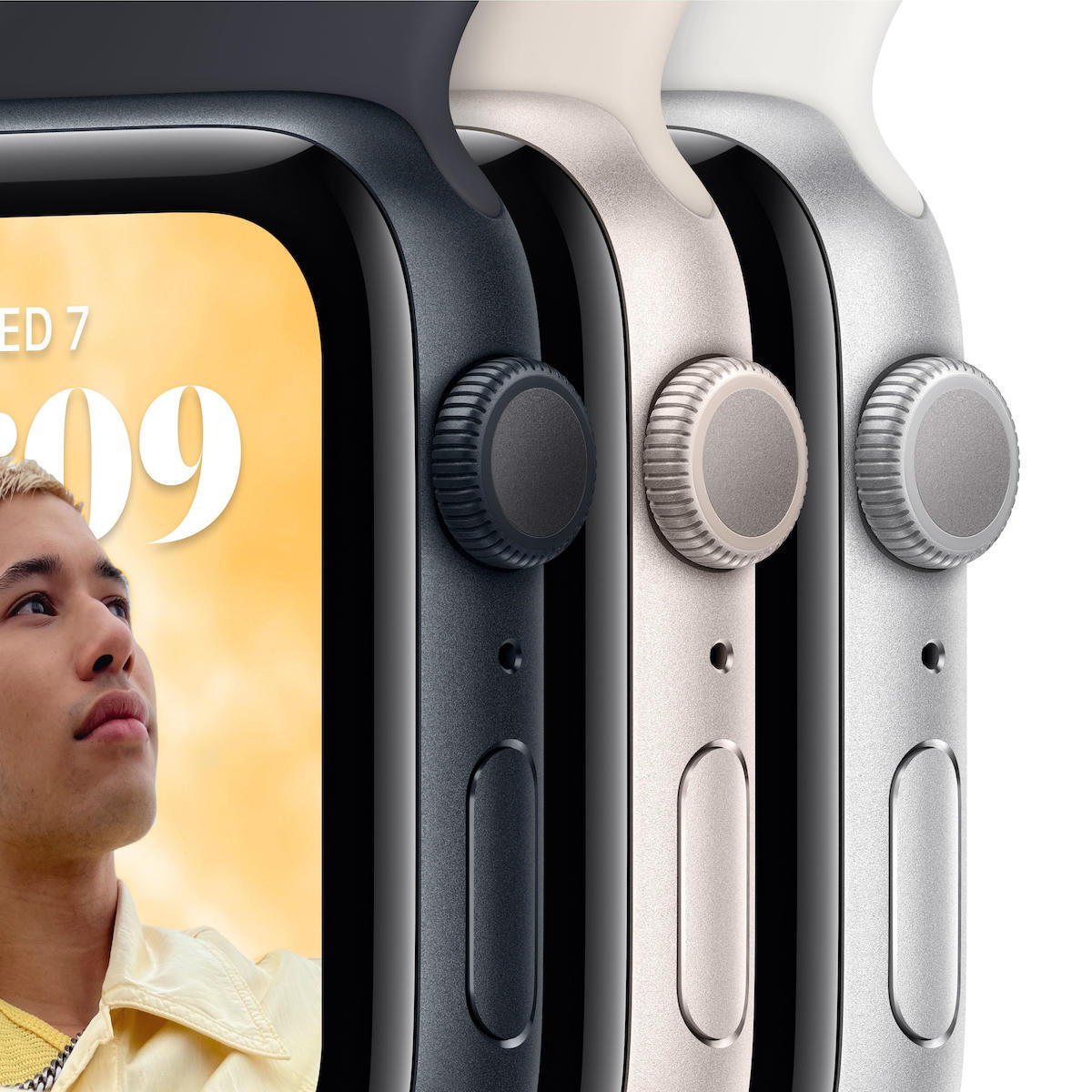 Apple Watch SE 2023 Aluminium 44mm Αδιάβροχο με Παλμογράφο (Midnight με Midnight Sport Band (M/L)) - Image 3