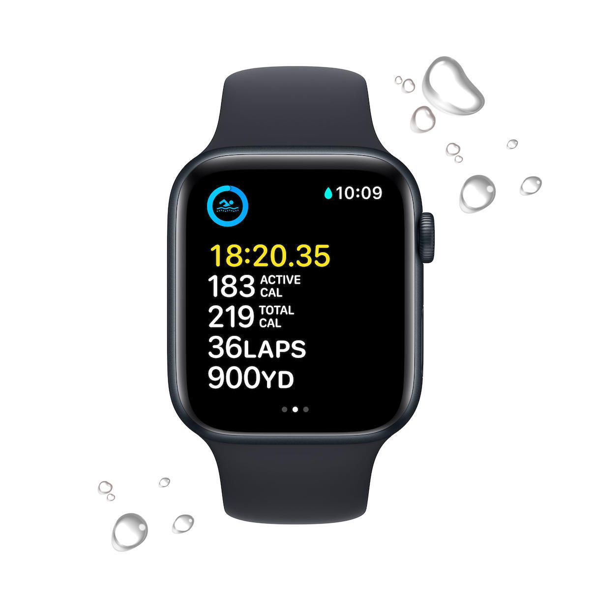 Apple Watch SE 2023 Aluminium 44mm Αδιάβροχο με Παλμογράφο (Midnight με Midnight Sport Band (M/L)) - Image 4