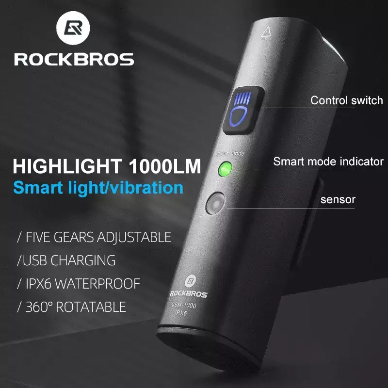 Rockbros V9M-1000 Επαναφορτιζόμενο Εμπρόσθιο Φως Ποδηλάτου - Image 2