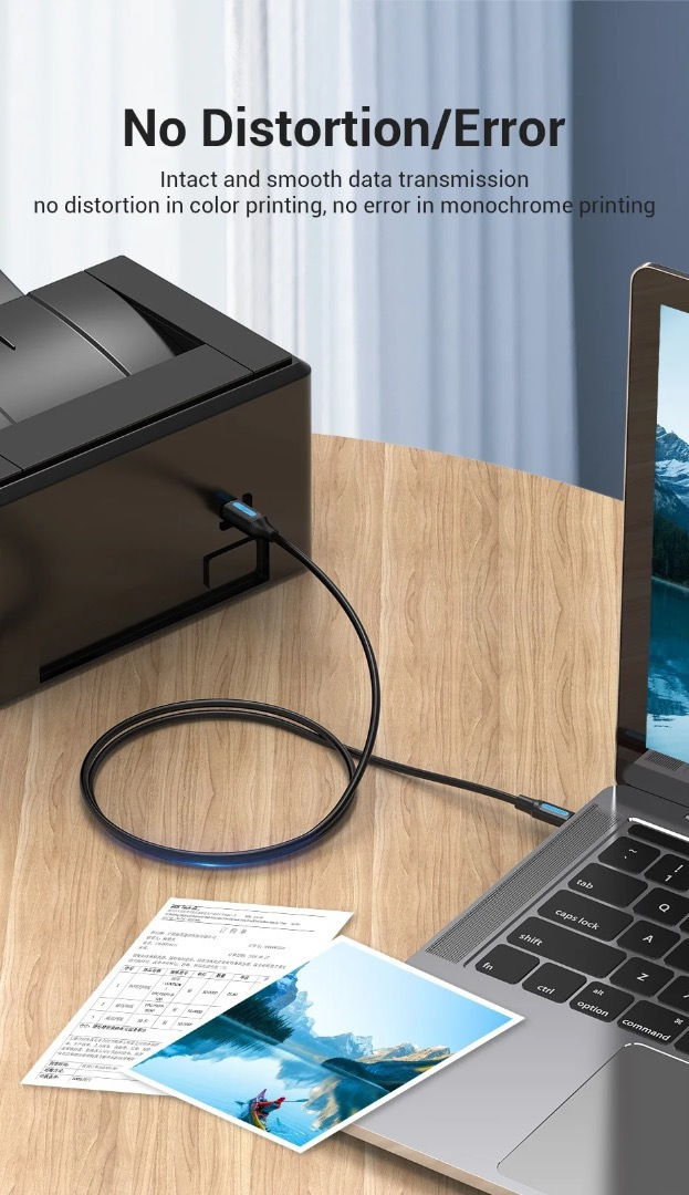 Vention Male USB 2.0 Cable USB-C male - USB-B Μαύρο 2m - Image 3