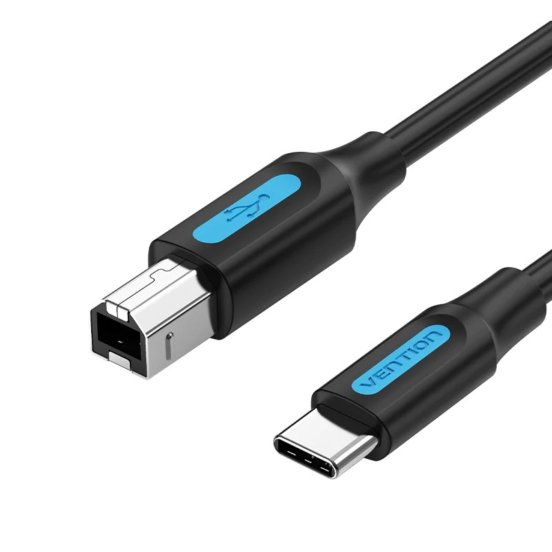 Vention Male USB 2.0 Cable USB-C male - USB-B Μαύρο 1m