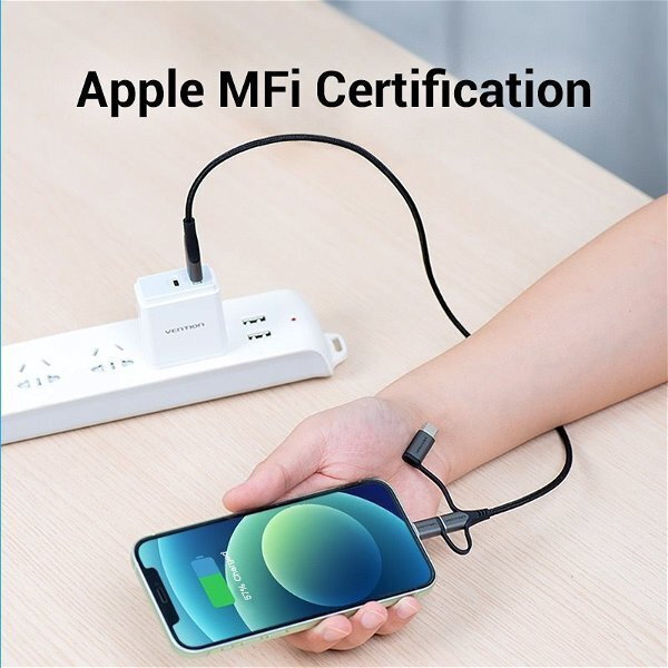 Vention USB to micro USB / Type-C / Lightning Cable Γκρι 1m (S9908504) - Image 4