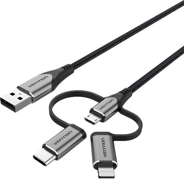 Vention USB to micro USB / Type-C / Lightning Cable Γκρι 1m (S9908504) - Image 7