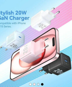 Alternative view of Vention Φορτιστής Χωρίς Καλώδιο GaN με Θύρα USB-C 20W Power Delivery / Quick Charge 3.0 Μαύρος (FEPB0-EU)