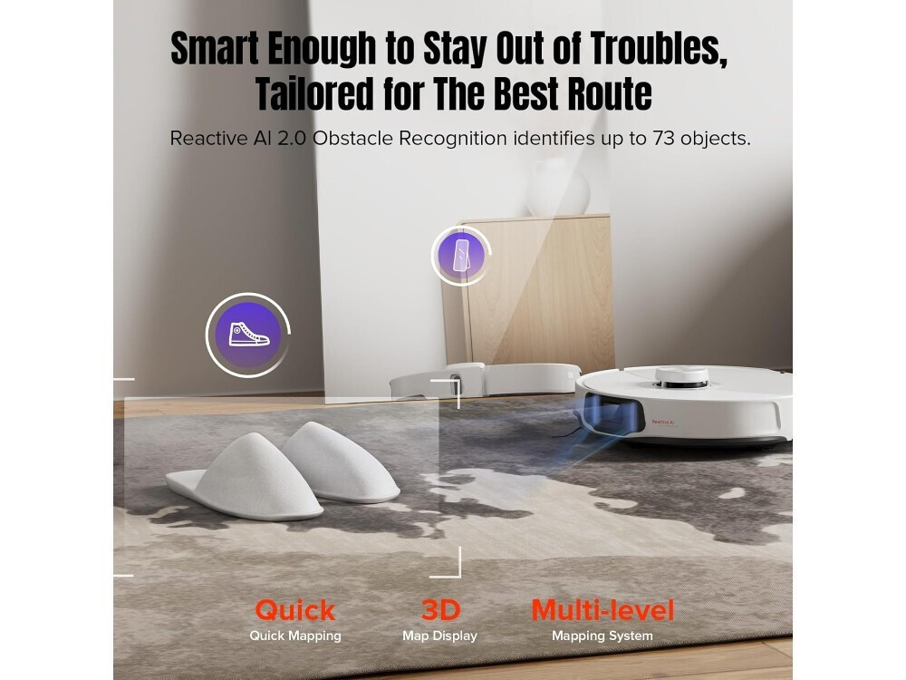 Roborock S8 MaxV Ultra Σκούπα Ρομπότ για Σκούπισμα & Σφουγγάρισμα με Χαρτογράφηση και Wi-Fi Λευκή - Image 6