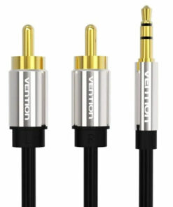 Alternative view of Vention Καλώδιο 3.5mm male - 2x RCA male Μαύρο 1m (BCFBF)