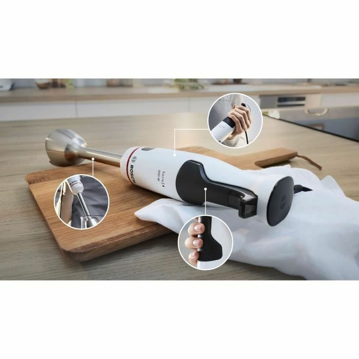 Bosch MSM4W410 Ραβδομπλέντερ με Πλαστική Ράβδο 800W Λευκό - Image 4
