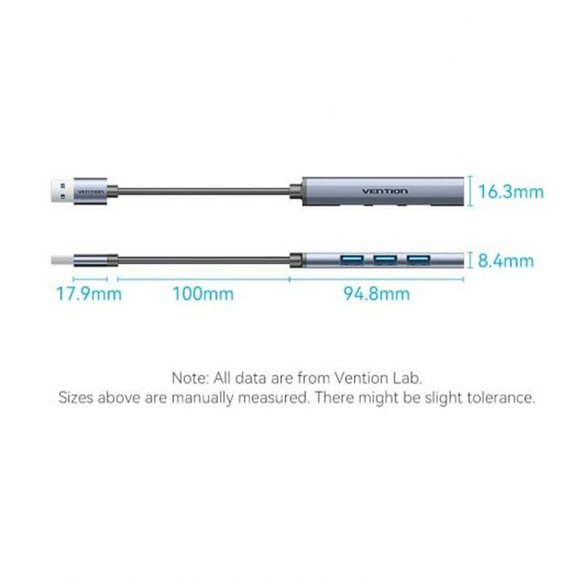 Vention USB 3.0 Hub 4 Θυρών με σύνδεση USB-A Γκρι (CKOHB) - Image 3