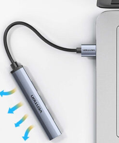 Alternative view of Vention USB 3.0 Hub 4 Θυρών με σύνδεση USB-A Γκρι (CKOHB)
