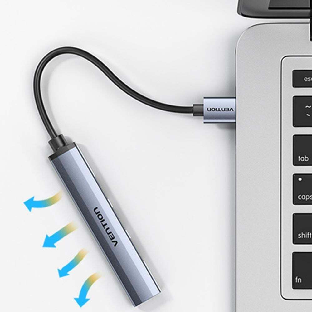 Vention USB 3.0 Hub 4 Θυρών με σύνδεση USB-A Γκρι (CKOHB) - Image 2