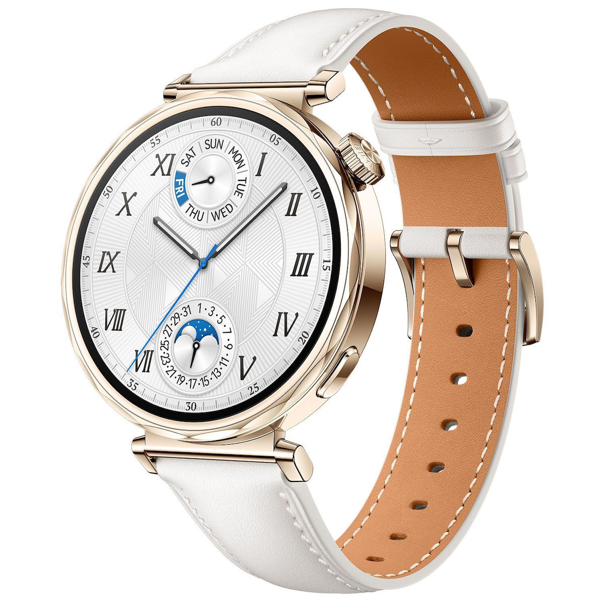 Huawei Watch GT 5 41mm Αδιάβροχο με Παλμογράφο (White Leather Strap) - Image 2