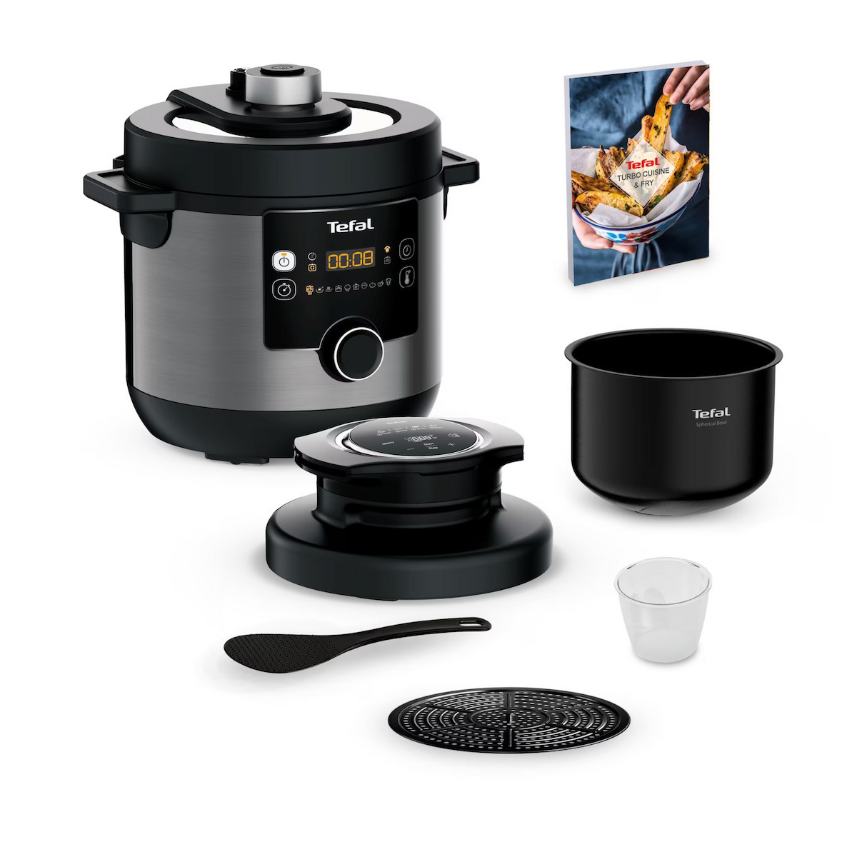 Tefal Turbo Cuisine And Fry CY778830 Πολυμάγειρας 1200W με Χωρητικότητα 7.6lt Ασημί - Image 2