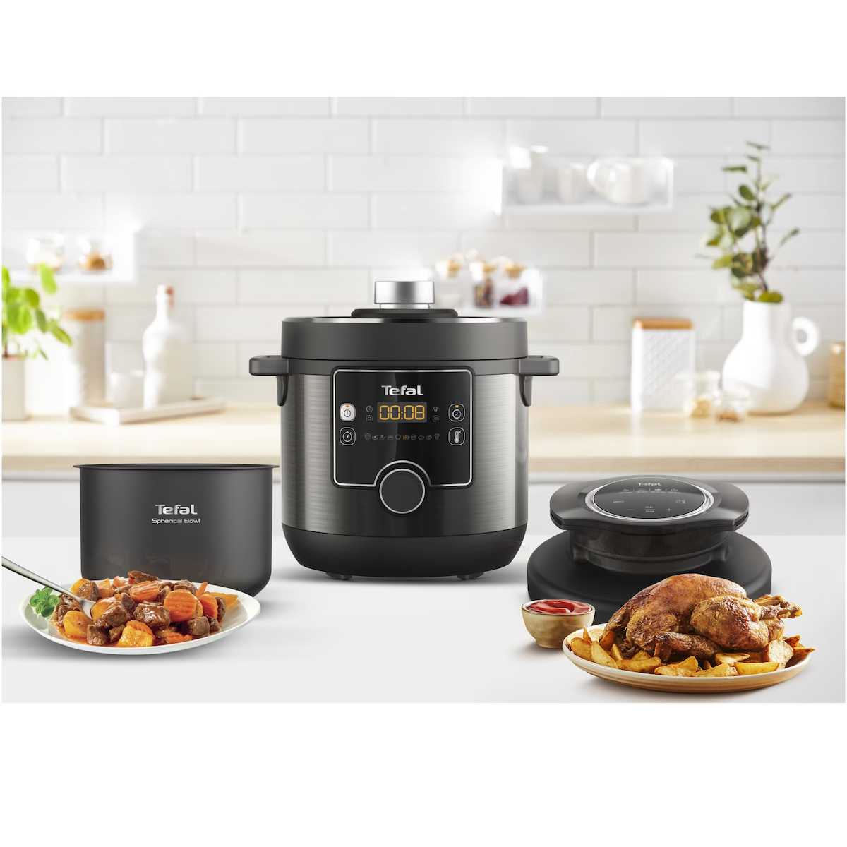 Tefal Turbo Cuisine And Fry CY778830 Πολυμάγειρας 1200W με Χωρητικότητα 7.6lt Ασημί - Image 10