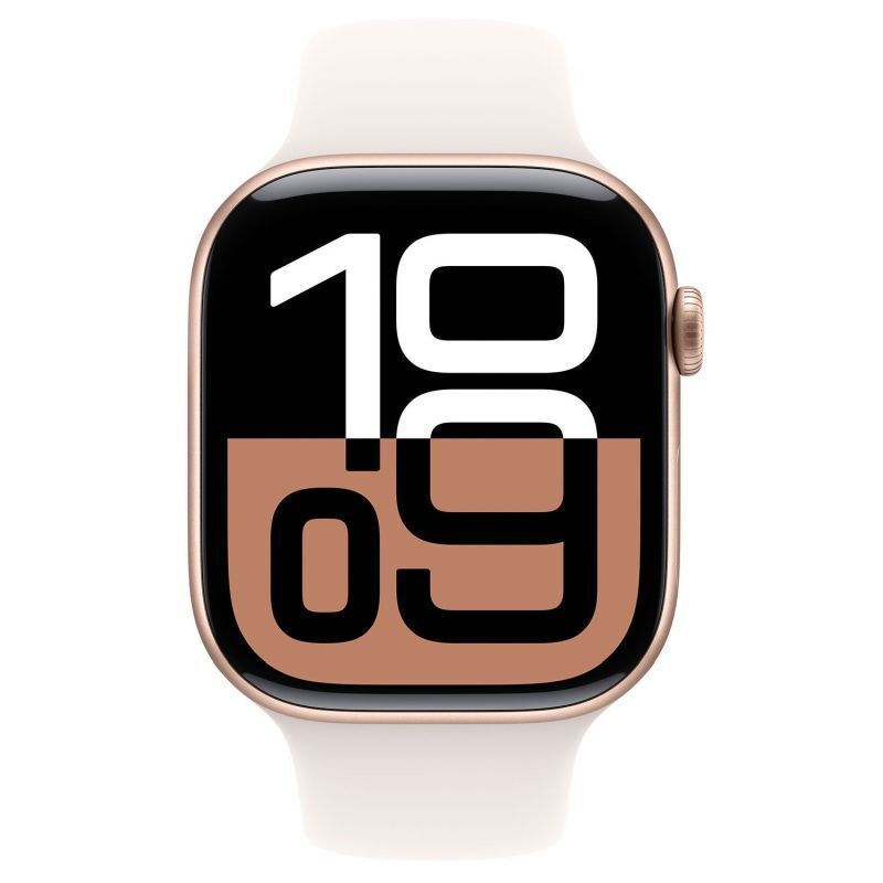 Apple Watch Series 10 Aluminium 42mm Αδιάβροχο με Παλμογράφο (Rose Gold με Light Blush Sport Band (S/M)) - Image 2