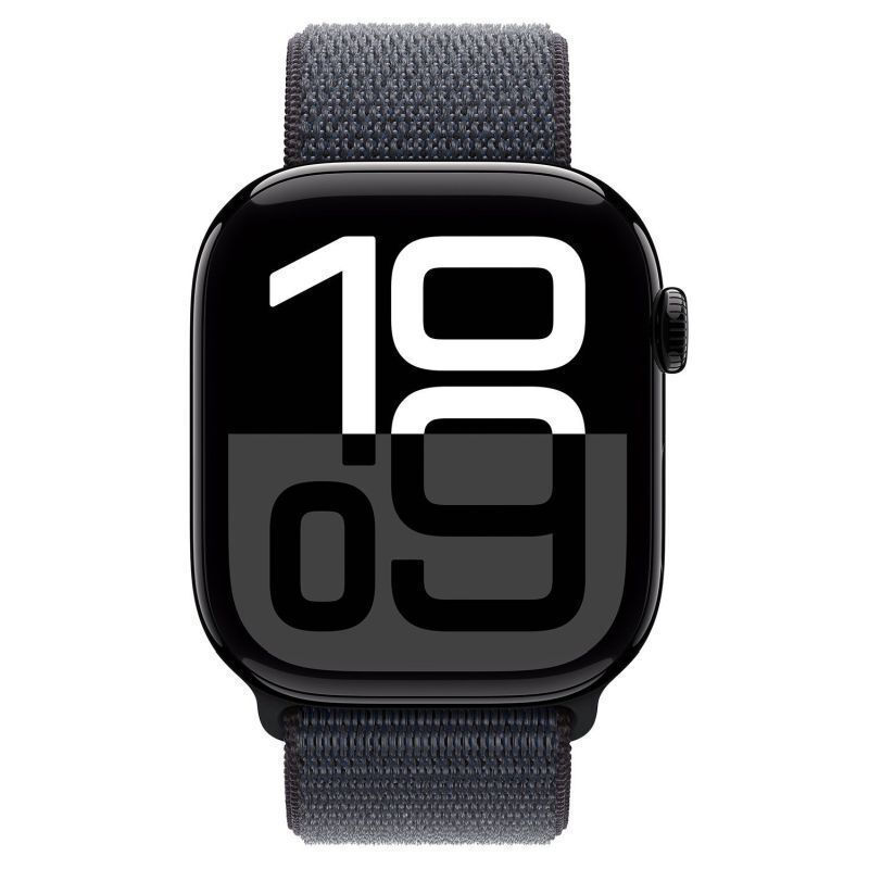 Apple Watch Series 10 Aluminium 46mm Αδιάβροχο με Παλμογράφο (Jet Black με Ink Sport Loop) - Image 2