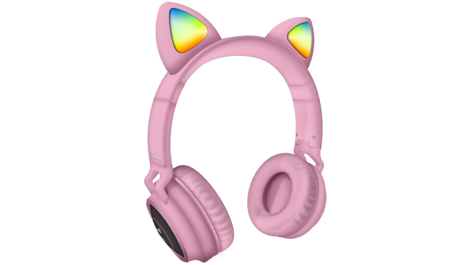 Techmade Ασύρματα / Ενσύρματα On Ear Ακουστικά με Ραδιόφωνο Ροζ - Image 2