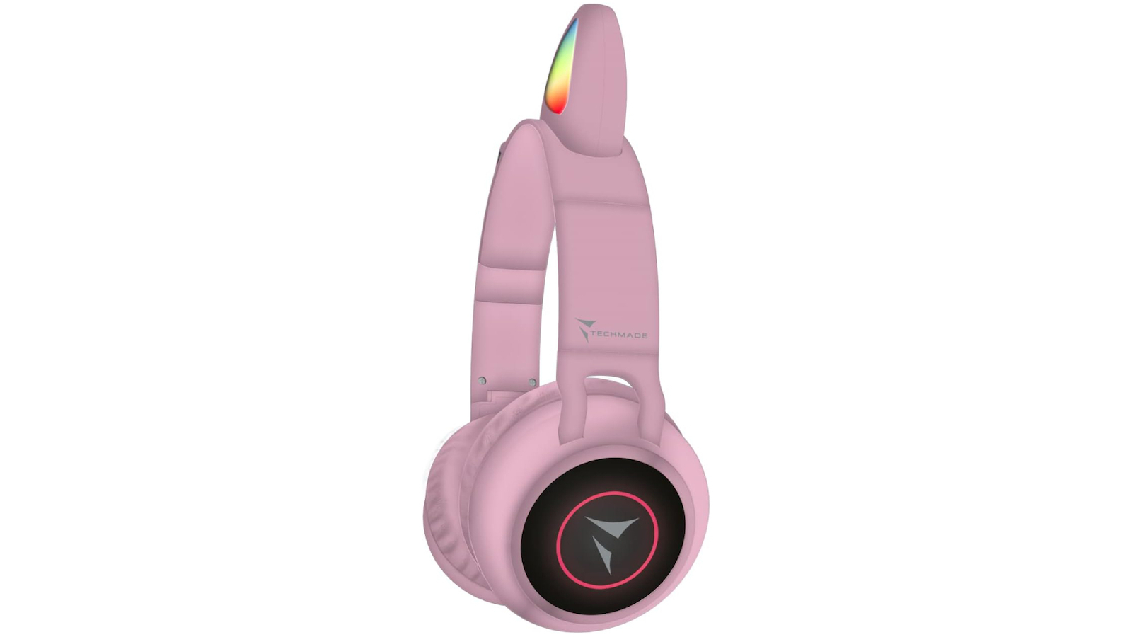 Techmade Ασύρματα / Ενσύρματα On Ear Ακουστικά με Ραδιόφωνο Ροζ - Image 3