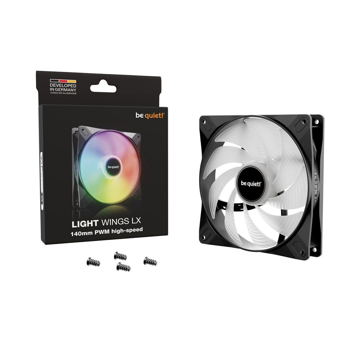 Be Quiet Light Wings LX Case Fan 140mm με ARGB Φωτισμό και Σύνδεση 3-Pin / 4-Pin PWM - Image 3