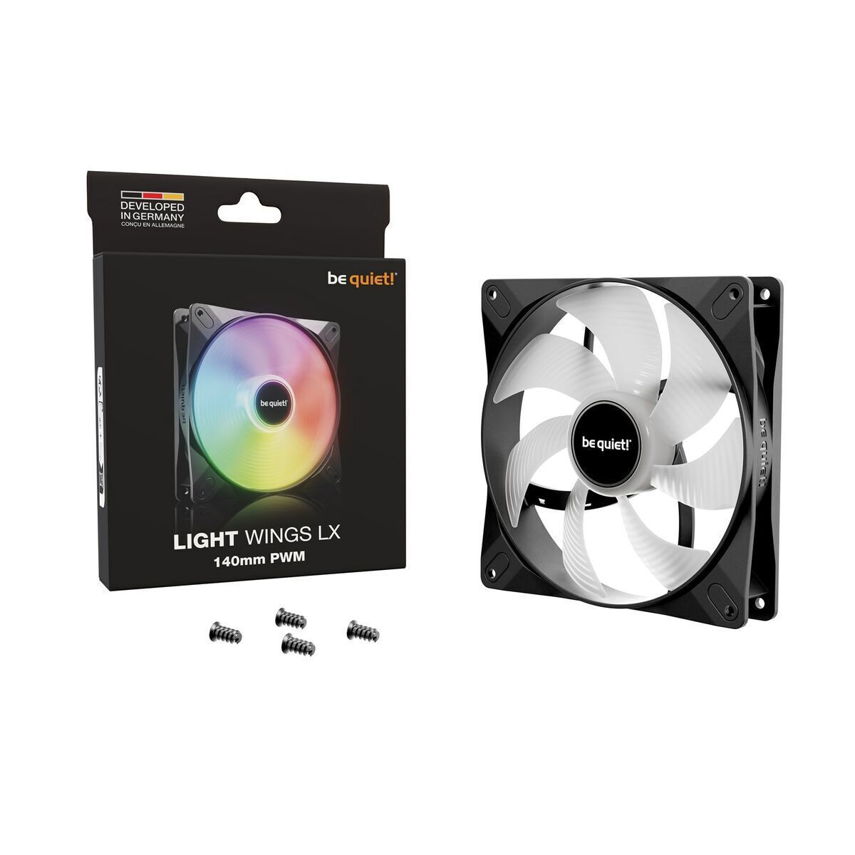 Be Quiet Light Wings LX Case Fan 140mm με ARGB Φωτισμό και Σύνδεση 3-Pin / 4-Pin PWM - Image 4