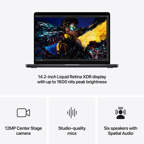 Apple MacBook Pro 14" (2024) 14.2" Retina Display 120Hz (M4-Pro 12-core/24GB/512GB SSD/16-Core GPU) Space Black (International English Keyboard) - Image 5