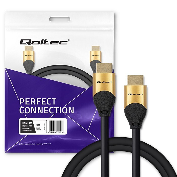 Qoltec HDMI 2.1 Cable HDMI male - HDMI male 5m Μαύρο (50357) - Image 3