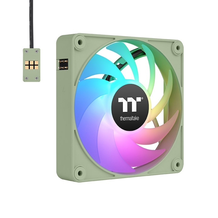 Thermaltake CT120 EX Case Fan με ARGB Φωτισμό και Σύνδεση 4-Pin PWM 3τμχ Matcha Green - Image 2