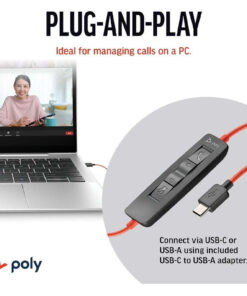 Alternative view of Poly Blackwire 3220 On Ear Multimedia Ακουστικά με μικρόφωνο και σύνδεση USB-A / USB-C