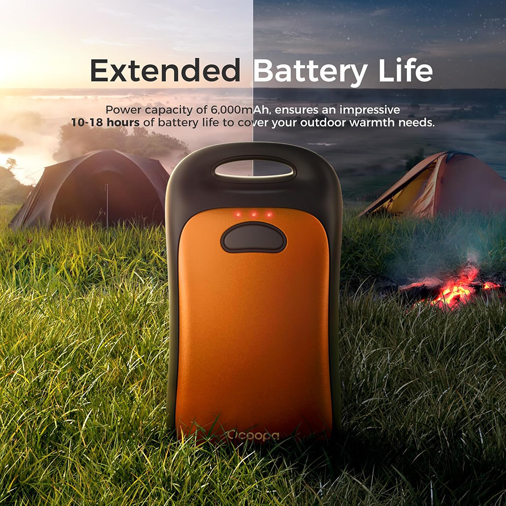 Ocoopa Hand Warmer Ut4 Urban Ut3061 Og Usb-c Ip45 Adjustable Heat Magnetic Strap 2x 3000mah Orange - Image 7