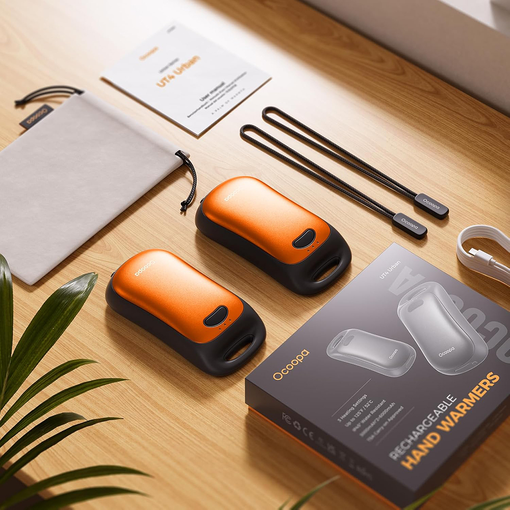 Ocoopa Hand Warmer Ut4 Urban Ut3061 Og Usb-c Ip45 Adjustable Heat Magnetic Strap 2x 3000mah Orange - Image 8