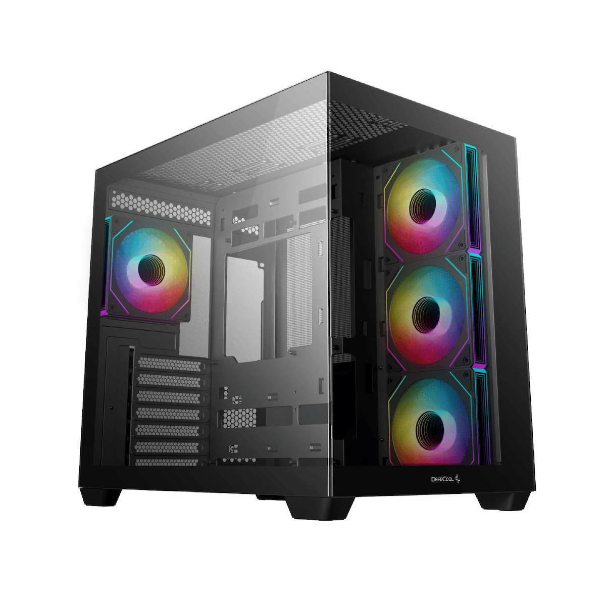 Deepcool CG530 4F Gaming Midi Tower Κουτί Υπολογιστή με Πλαϊνό Παράθυρο και ARGB Φωτισμό Μαύρο - Image 2