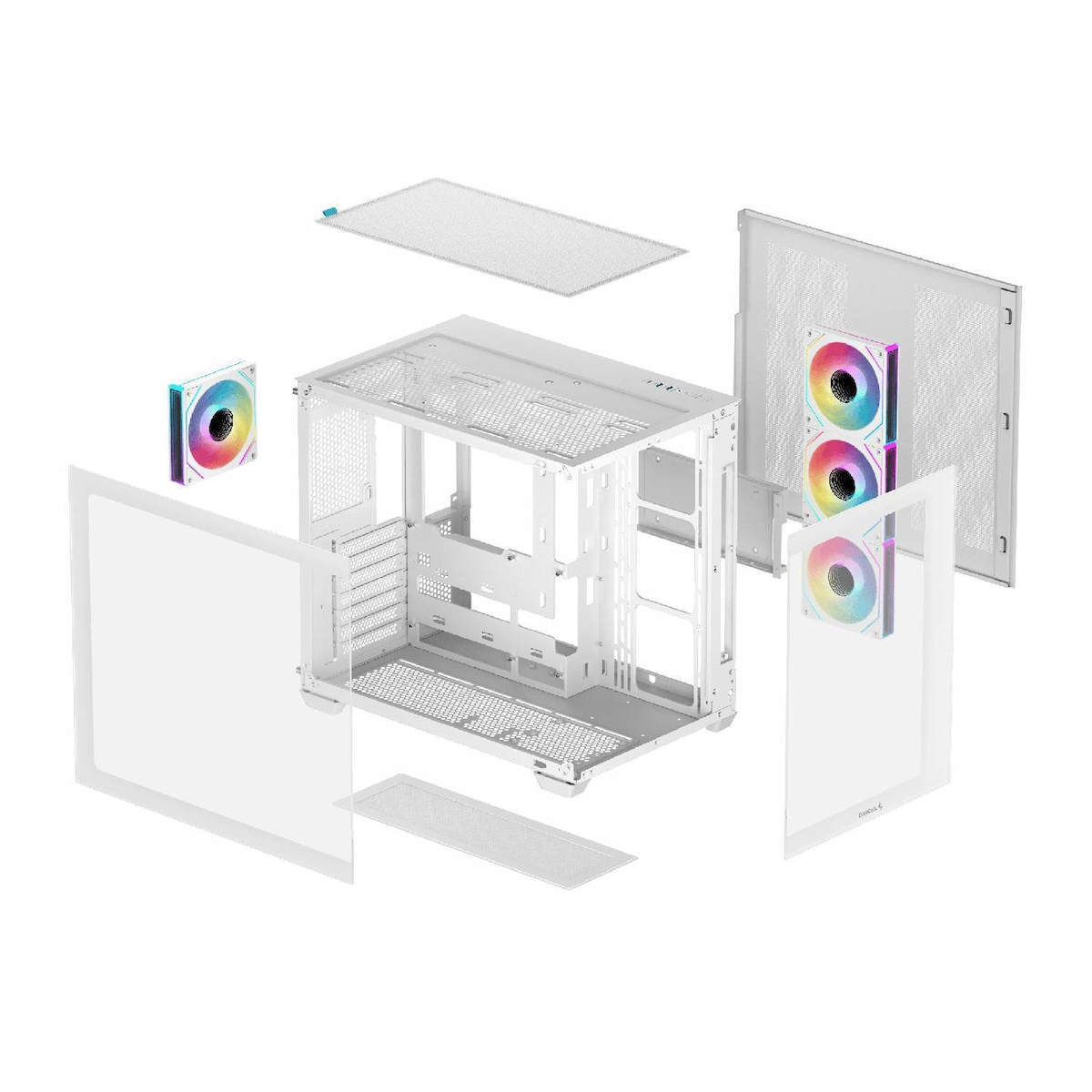Deepcool CG530 4F Gaming Midi Tower Κουτί Υπολογιστή με Πλαϊνό Παράθυρο και ARGB Φωτισμό Λευκό - Image 8