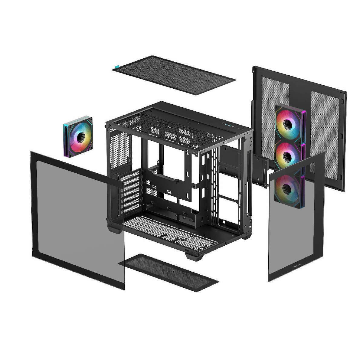 Deepcool CG530 4F Gaming Midi Tower Κουτί Υπολογιστή με Πλαϊνό Παράθυρο και ARGB Φωτισμό Μαύρο - Image 8