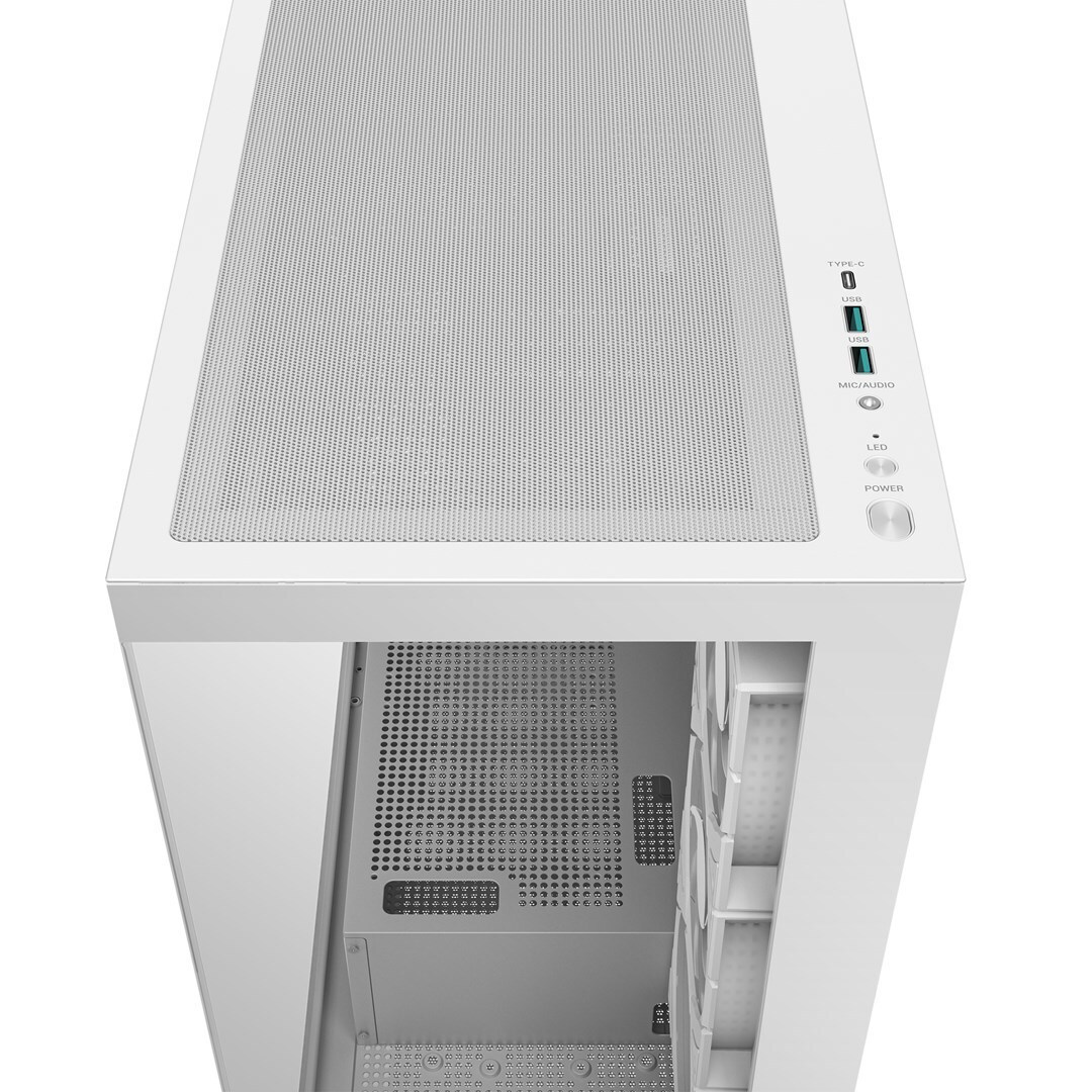 Deepcool CG580 4F Gaming Midi Tower Κουτί Υπολογιστή με Πλαϊνό Παράθυρο και ARGB Φωτισμό Λευκό - Image 2