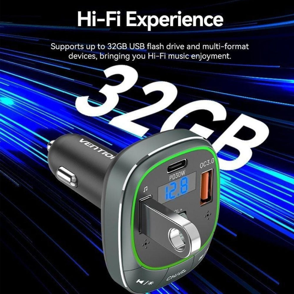Vention FM Transmitter Αυτοκινήτου Fflb0 με Type-C / USB - Image 5