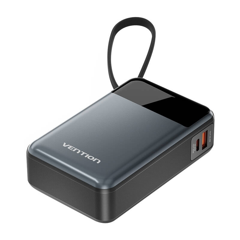 Vention Power Bank 20000mAh 65W με Θύρα USB-A και Θύρα USB-C Μαύρο - Image 2