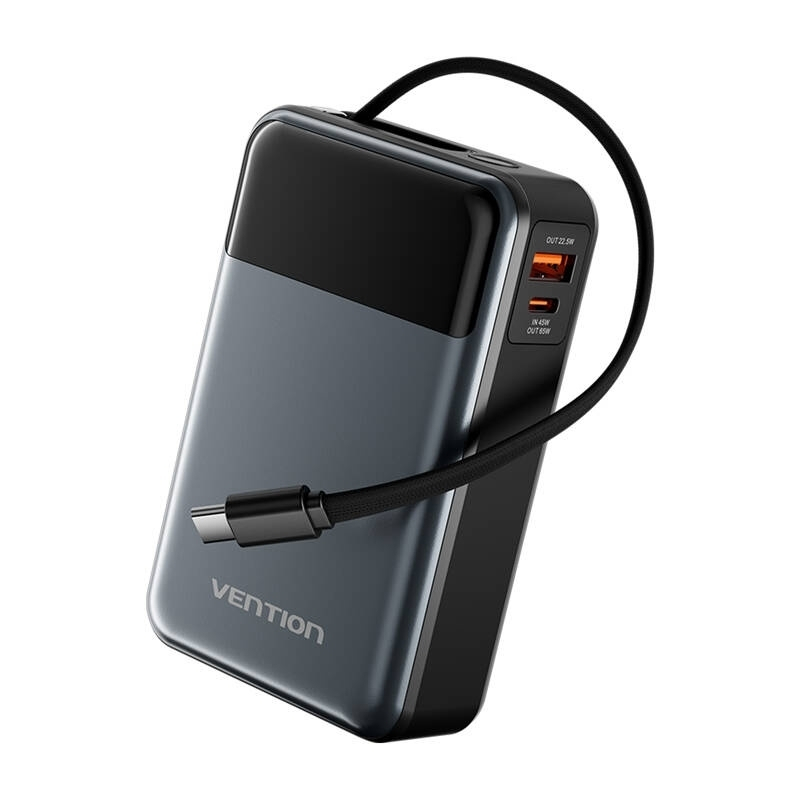 Vention Power Bank 20000mAh 65W με Θύρα USB-A και Θύρα USB-C Μαύρο - Image 4