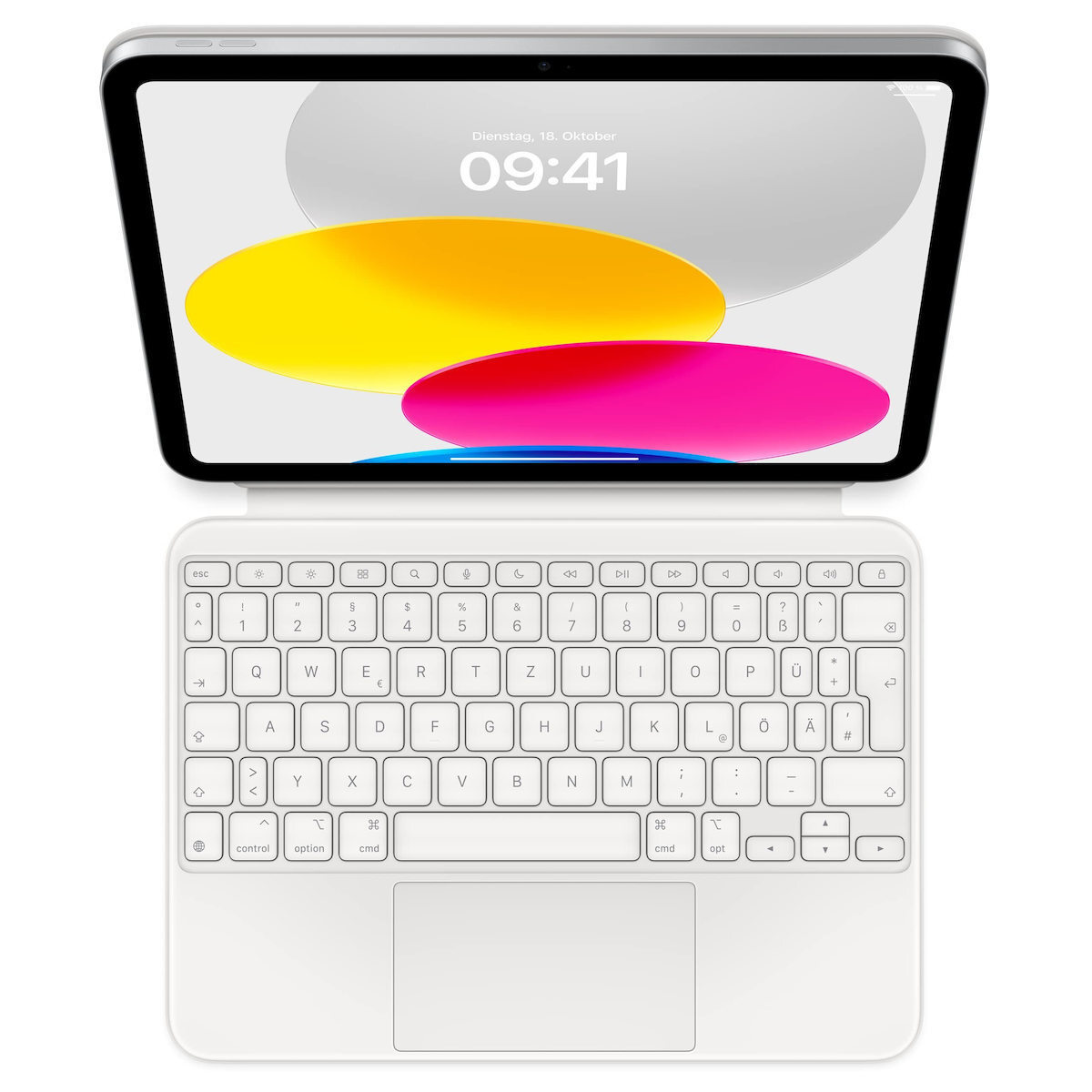 Apple Magic Keyboard Flip Cover Γερμανικά Λευκό (iPad 2022 10.9'') MQDP3D/A