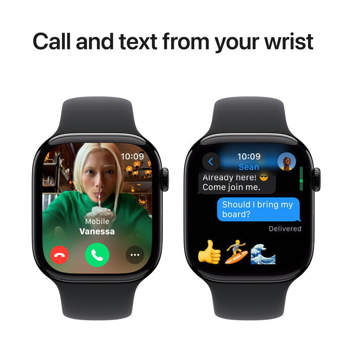 Apple Watch Series 10 Cellular Aluminium 46mm Αδιάβροχο με eSIM και Παλμογράφο (Sport Band Jet Black/Ink) - Image 4