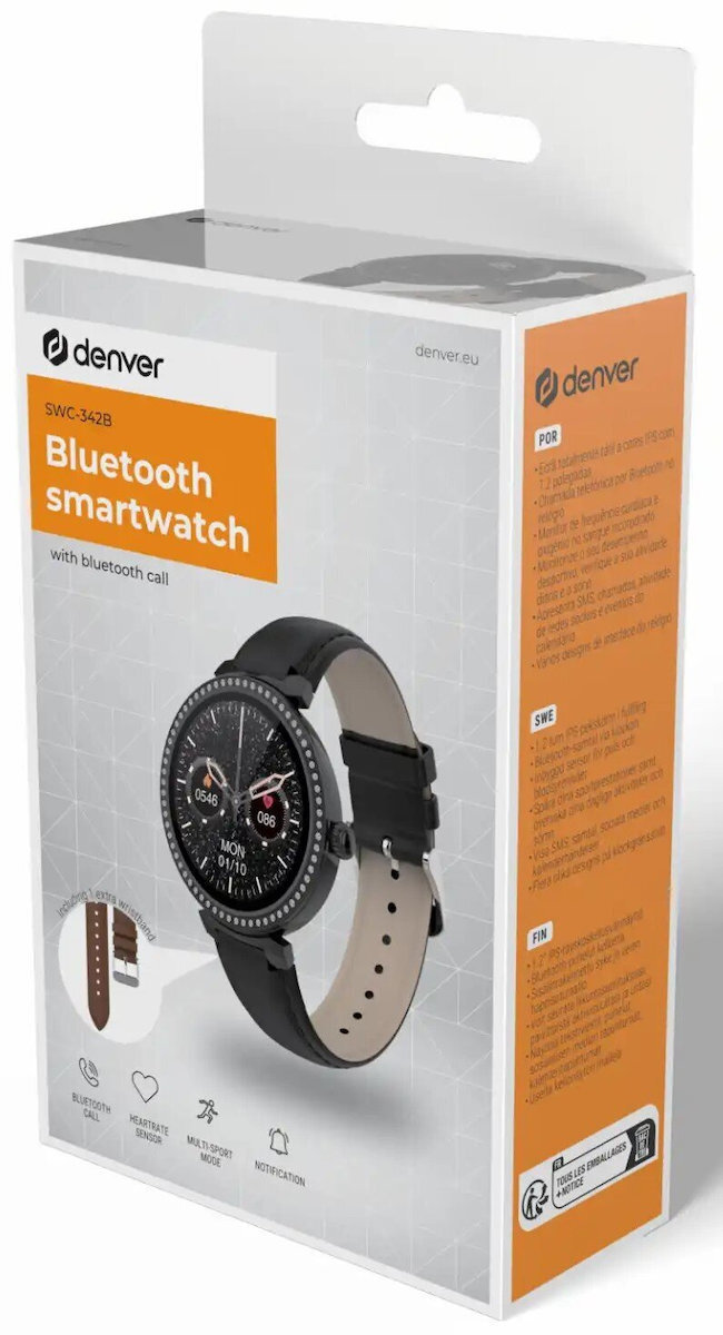 Denver SWC-342 Smartwatch με Παλμογράφο (Μαύρο) - Image 3
