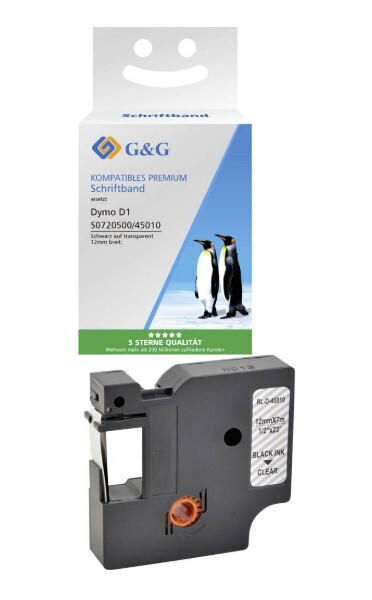 G&G Ταινία Ετικετογράφου 1m x 12mm RL-D-45010P-BK/CL-12MM7M
