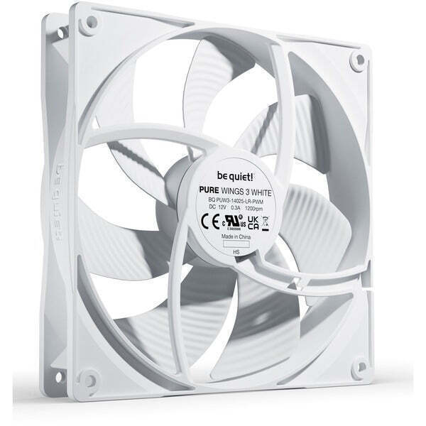 Be Quiet Pure Wings 3 Case Fan 140mm με Σύνδεση 4-Pin PWM Λευκό - Image 4