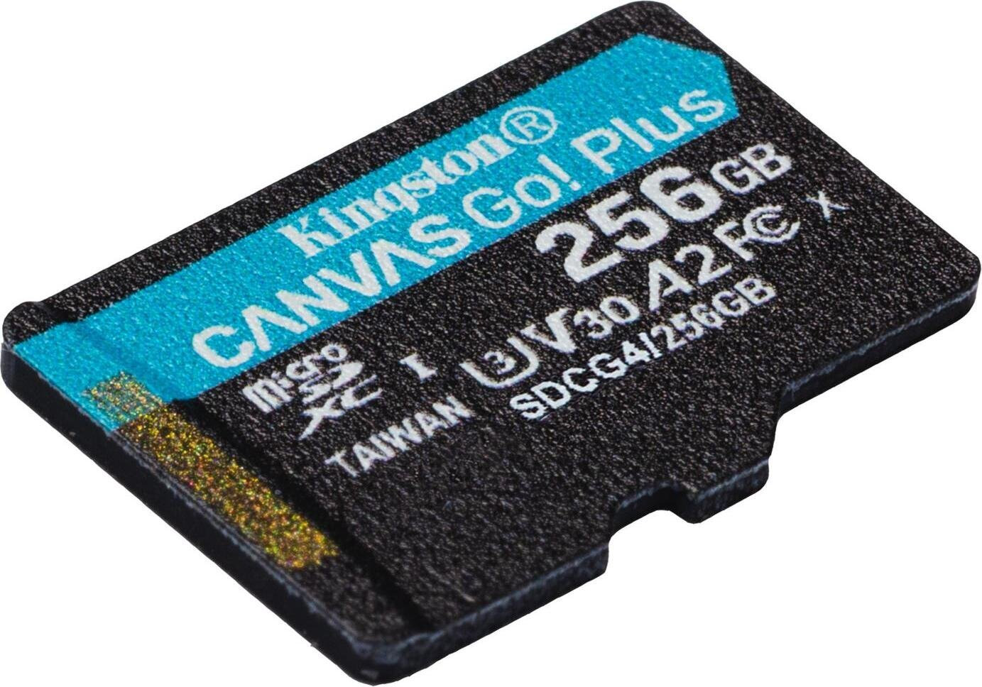 Kingston Canvas Go Plus microSDXC 256GB Class 10 U3 V30 A2 UHS-I με αντάπτορα - Image 2