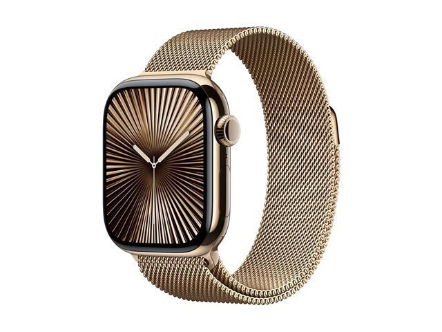 Apple Watch Series 10 Cellular Titanium 42mm Αδιάβροχο με eSIM και Παλμογράφο (Gold Titanium με Milanese Loop Gold) - Image 2