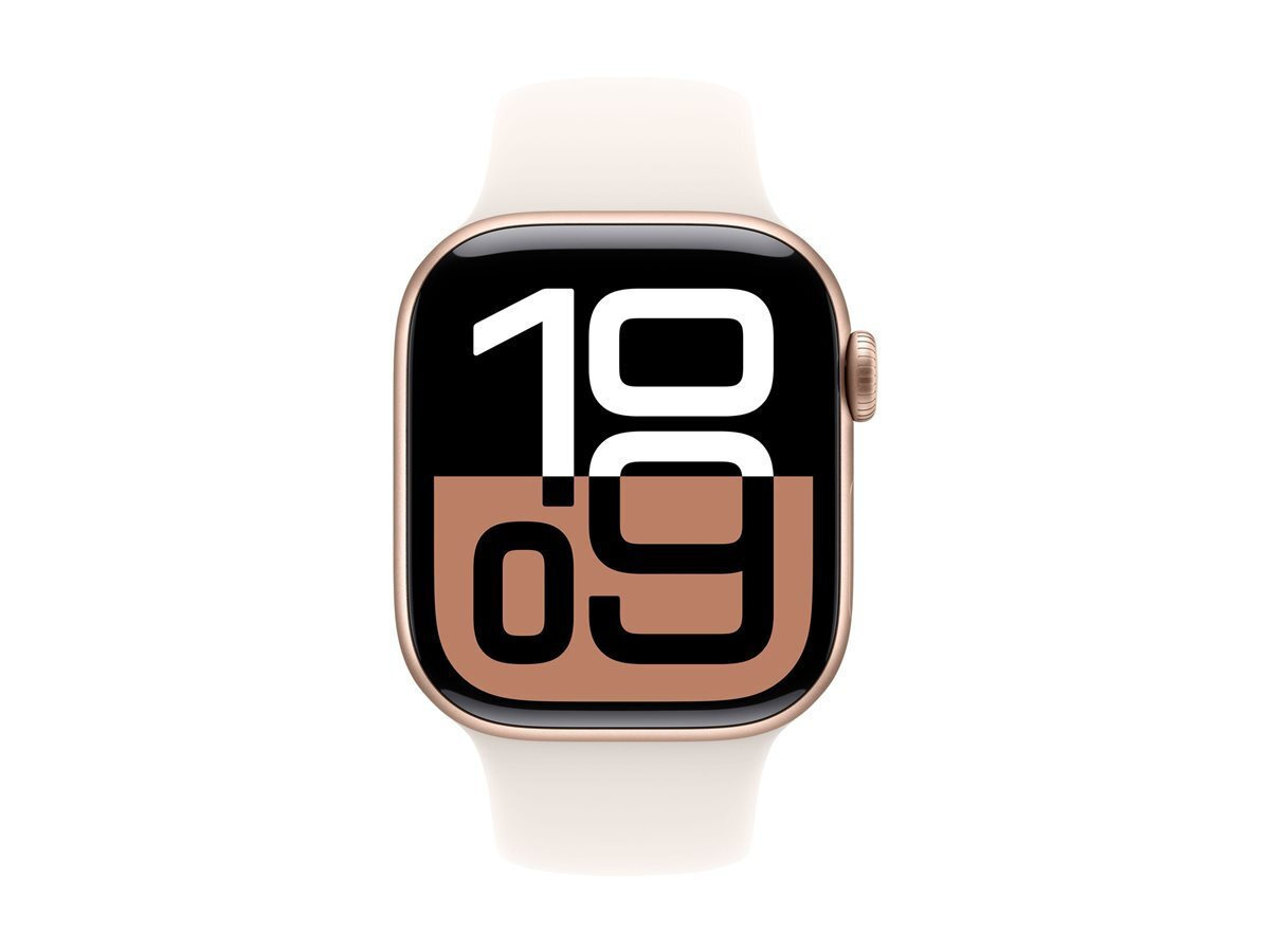 Apple Watch Series 10 Aluminium 42mm Αδιάβροχο με Παλμογράφο (Rose Gold με Light Blush Sport Band (S/M)) - Image 3