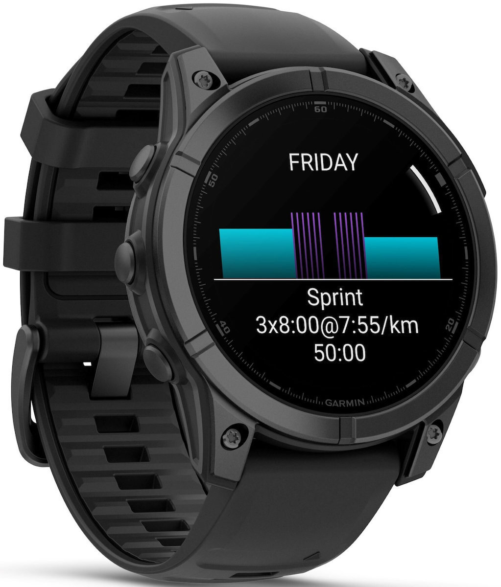 Garmin Fenix E Stainless Steel 47mm Αδιάβροχο Smartwatch με Παλμογράφο (Slate Grey Steel with Black Silicone Band) - Image 3